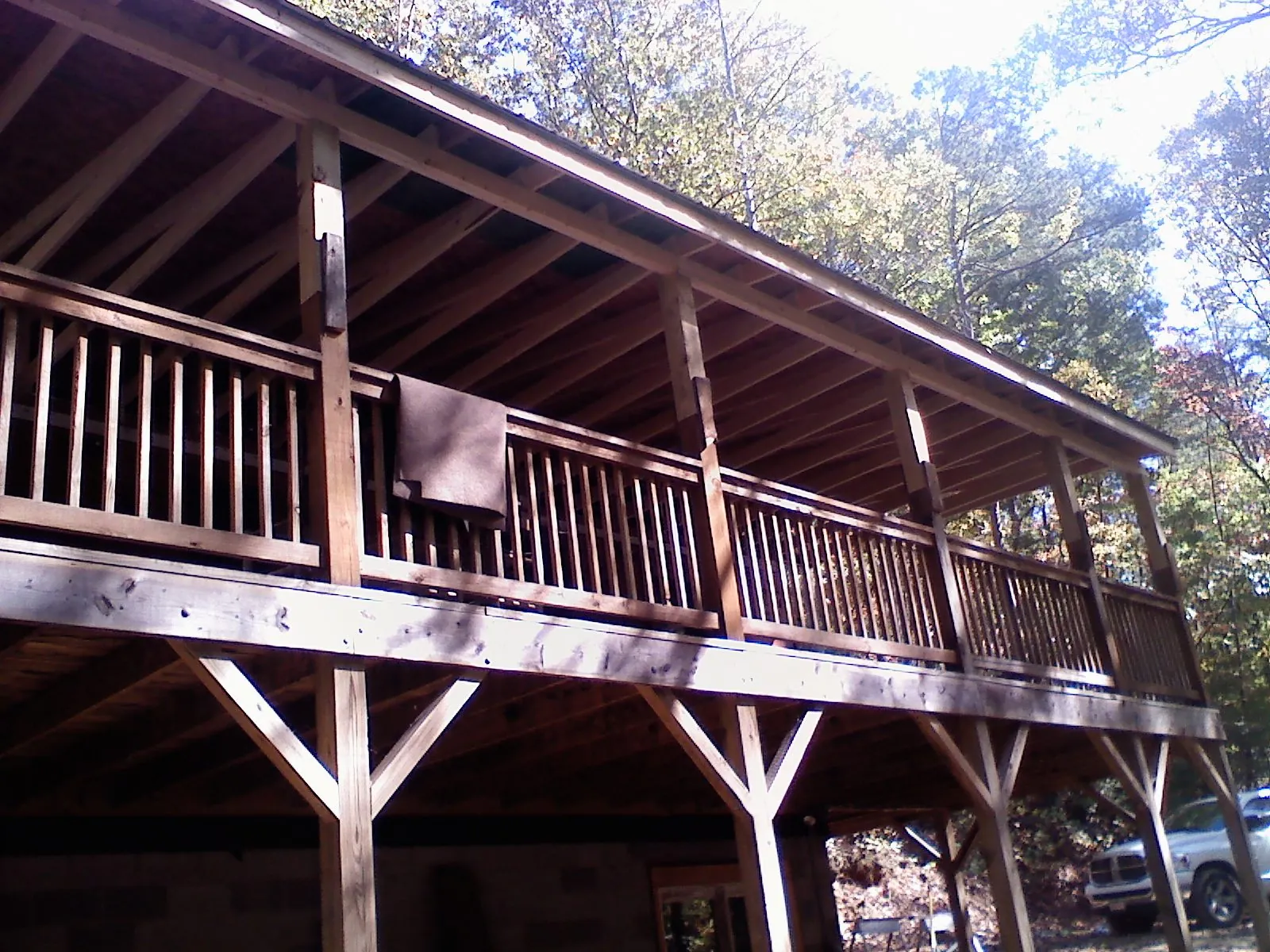 Timber framing under a new elevated porch and deck — Roof Leak Repair in Rutledge by Roofing Brothers